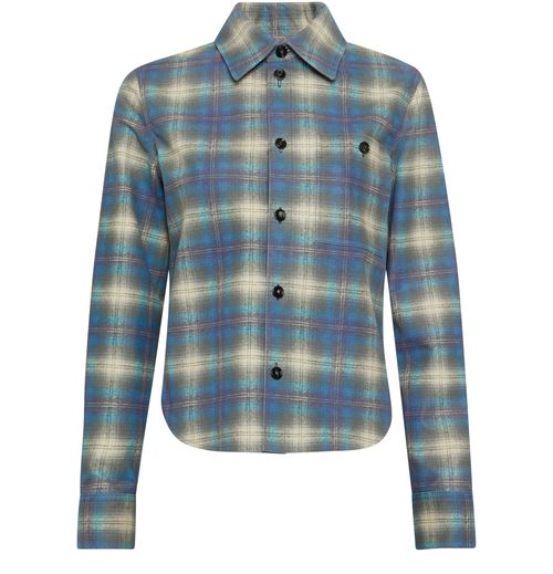 BOTTEGA VENETA Flannel printed leather shirt