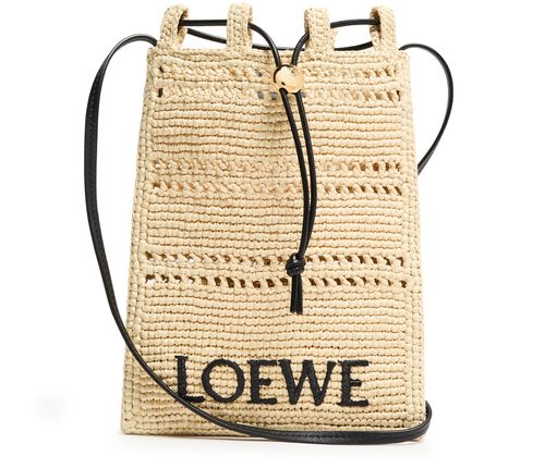 LOEWE Raffia drawstring pocket