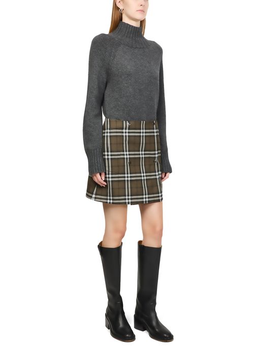 BURBERRY Buttoned mini skirt