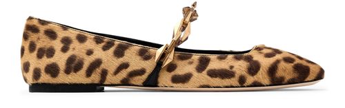 JIMMY CHOO Diamond Tilda Flat leopard ballet flats