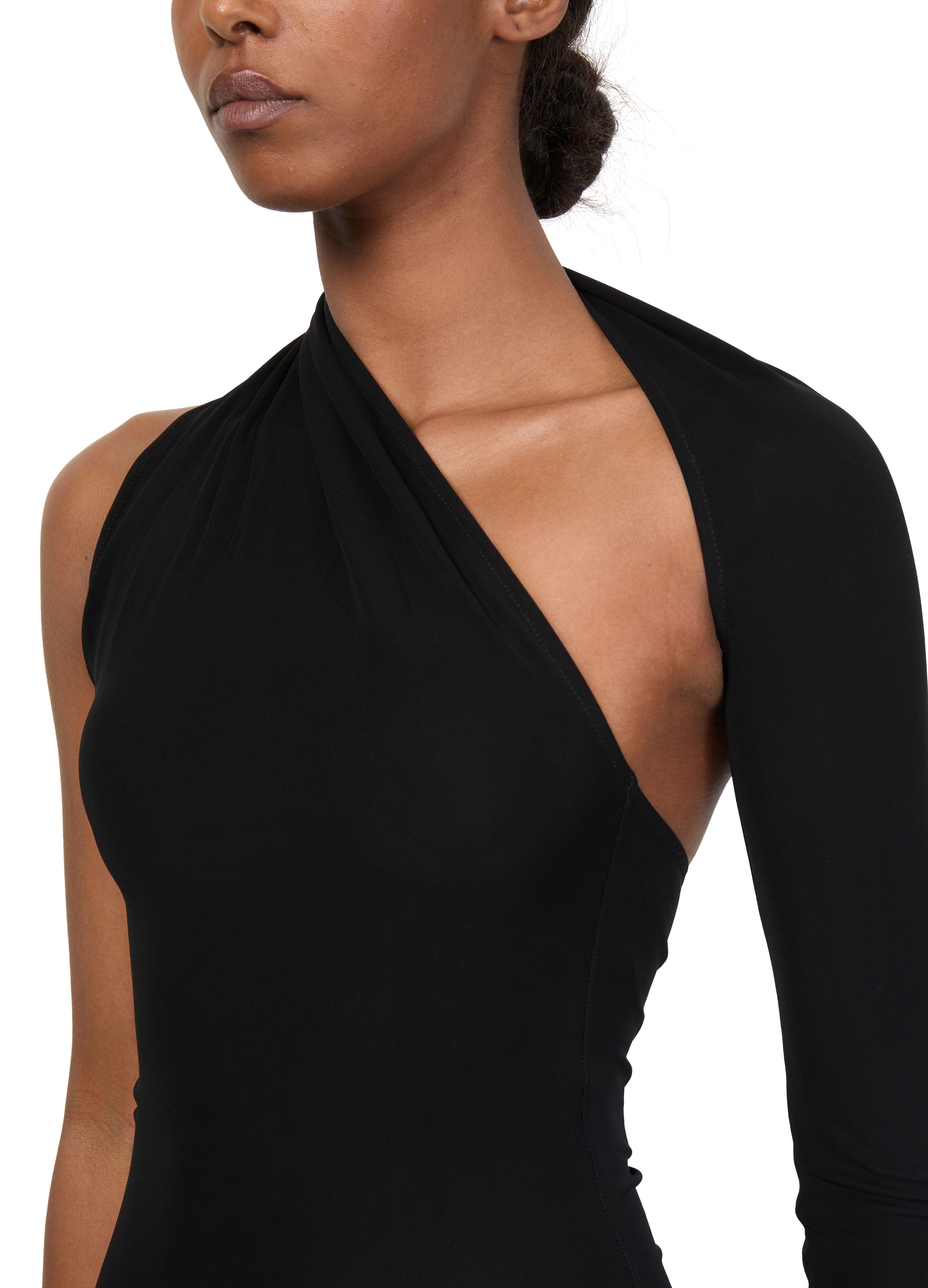 One shoulder crepe jersey dress thumbnail 4
