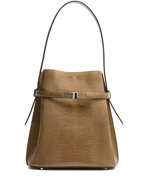 TOTEME Belted lizard embossed bucket bag