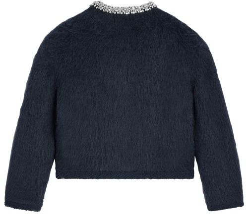 CELINE Embroidered cardigan in brushed mohair
