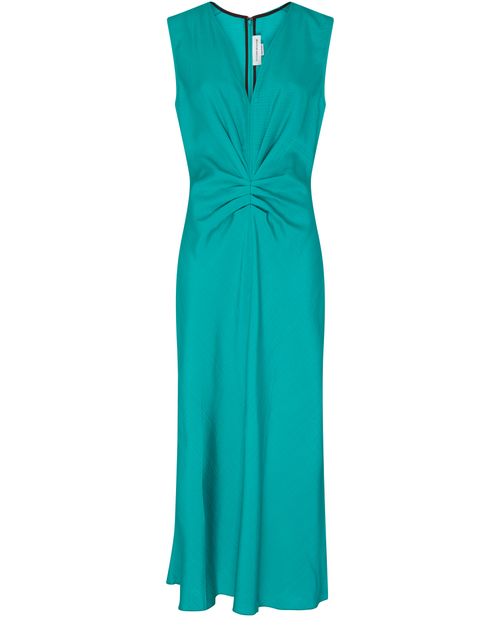 VICTORIA BECKHAM Sleeveless gathered waist midi dress