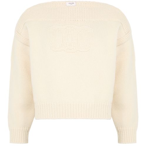 CELINE Boat neck sweater in chunky cashmere