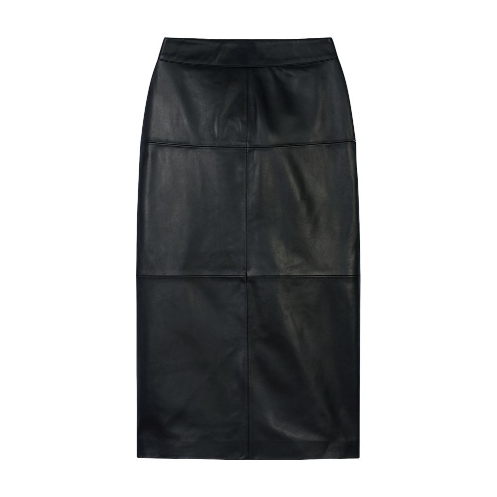 Lamb leather midi skirt thumbnail 5