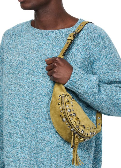 VALENTINO GARAVANI Sac banane en cuir velours Nellcote