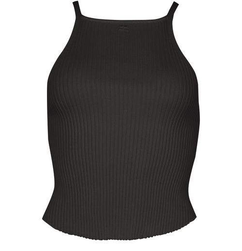 COURREGES Circle rib knit top