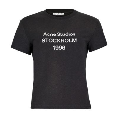 Acne Studios Logo Short Sleeve T-shirt In Black