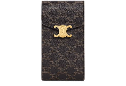 CELINE Triomphe phone pouch in Triomphe canvas