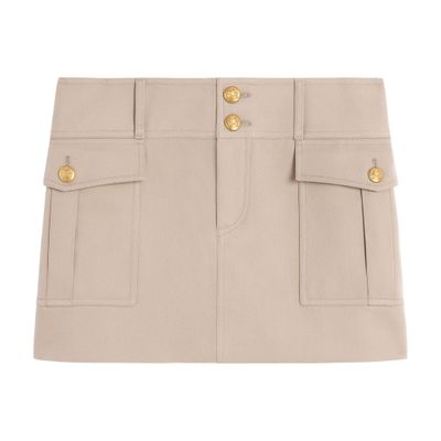 Women's Trapeze mini skirt in raw wash denim | CELINE | 24S