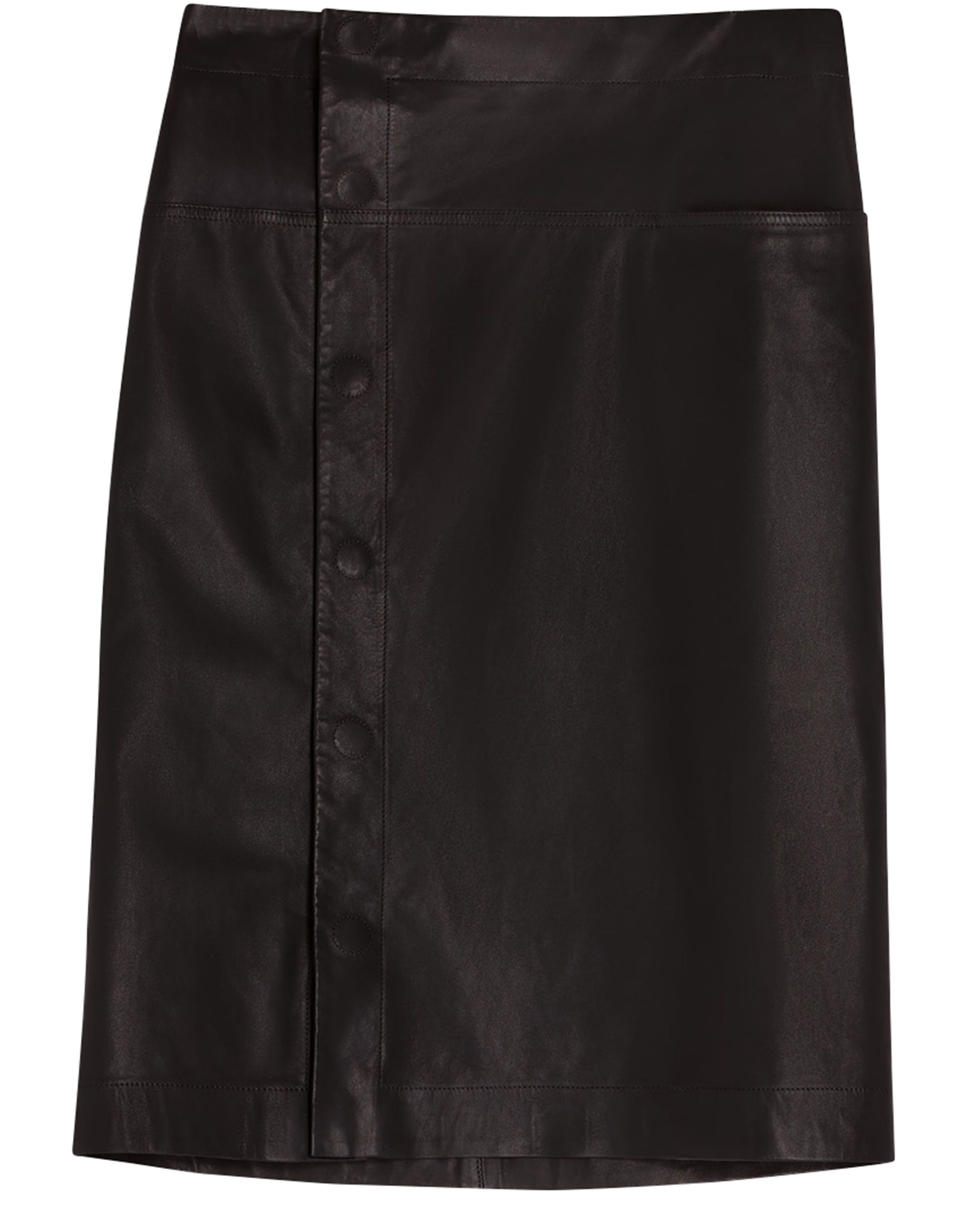 Leather wrapover skirt
