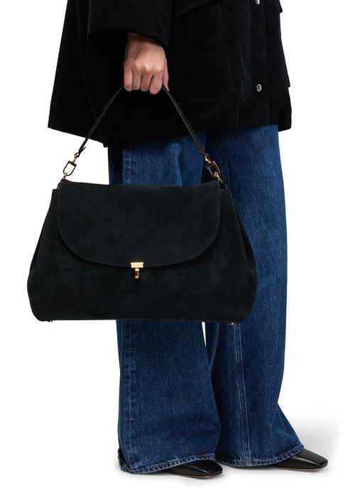 TOTEME T-Lock suede satchel