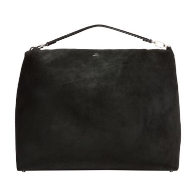 Totême Scoop Suede Tote Bag In Black