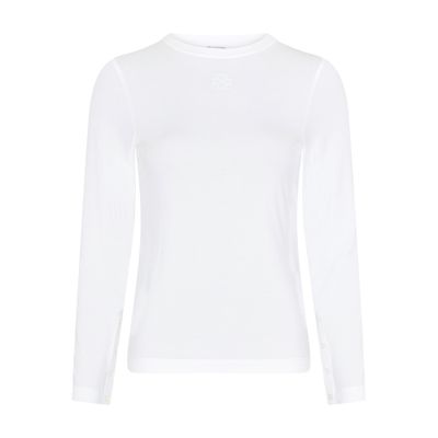 Loewe Anagram Embroidered Long Sleeve Top In White