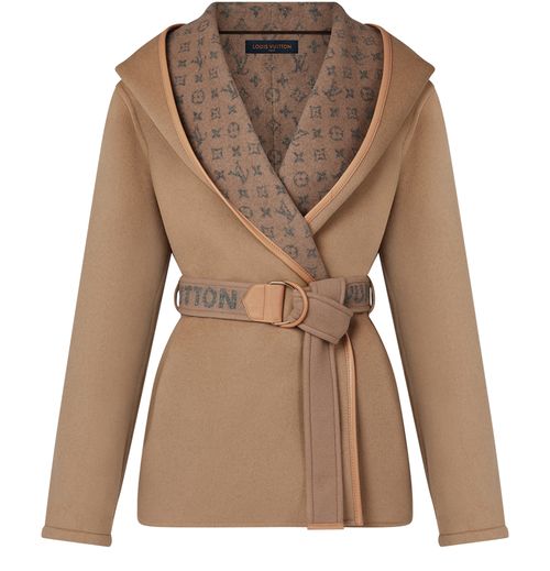LOUIS VUITTON Belted Short Wrap Pea Coat