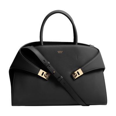 Ferragamo Hug Handbag (l) In Black