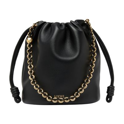 Loewe Flamenco Purse Bucket Bag In Mellow Nappa Lambskin In Black