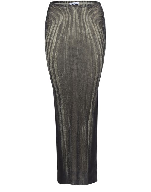 JEAN PAUL GAULTIER Langer Mesh-Rock mit Print Spiral