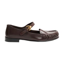 Women's Mary Jane-style leather loafers | MIU MIU | 24S