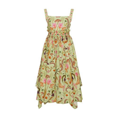 Agua By Agua Bendita Lunatus Habitat Embroidered Cotton Midi Dress In Multicolor