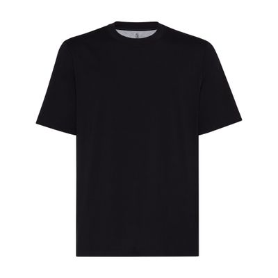 Brunello Cucinelli Crew-neck Short-sleeve T-shirt In Black