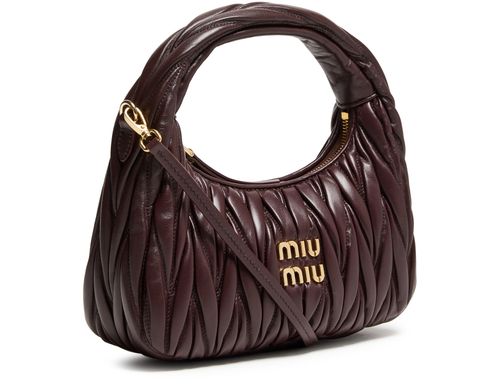 MIU MIU Wander quilted nappa leather hobo bag
