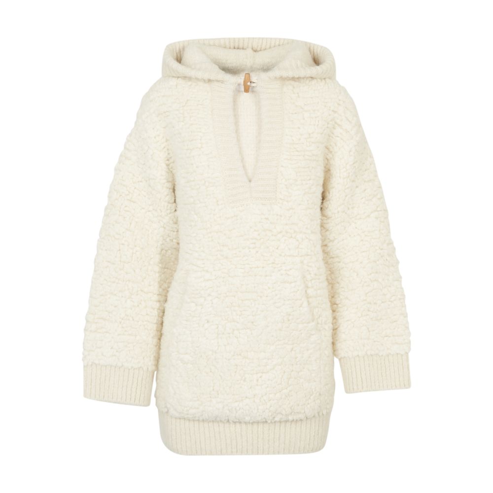 Sweater with hood in alpaca wool thumbnail 4