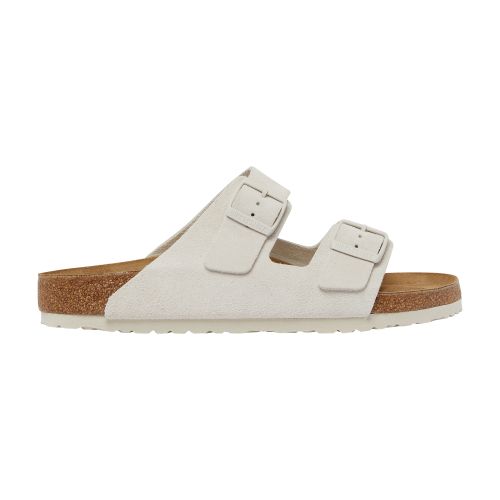 Birkenstock White Buckle-embellished Slides In Antique_white