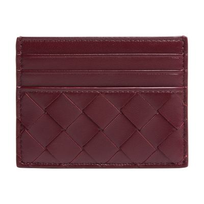 Bottega Veneta Intrecciato Credit Cardholder In Red
