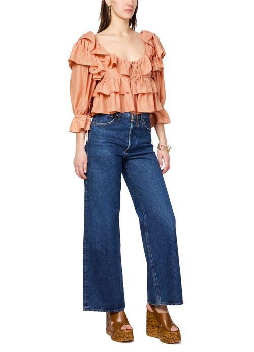 CHLOE Silk washed poplin top