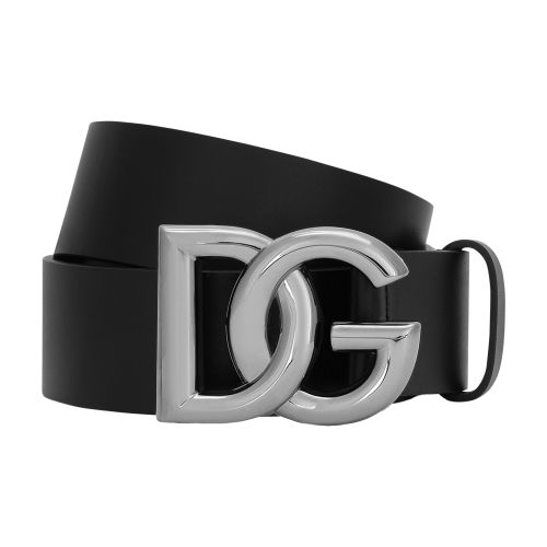 Leather belt with DG logo