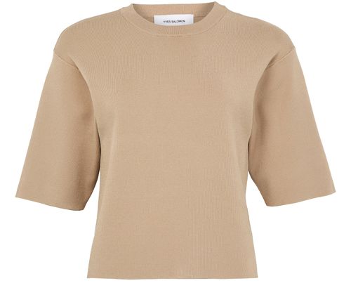 YVES SALOMON Short-sleeved stretch knit t-shirt
