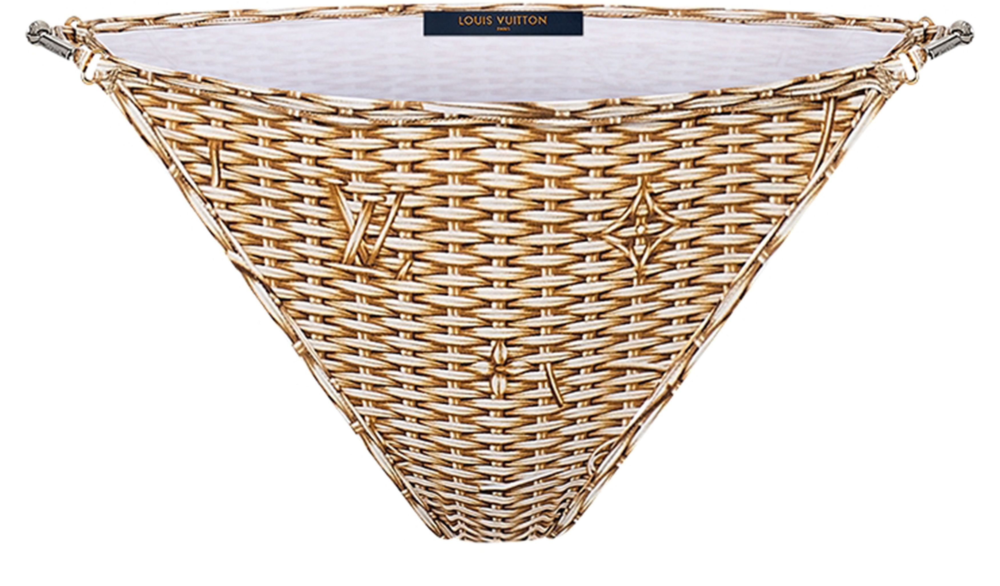 Monogram Raffia Bikini Bottoms