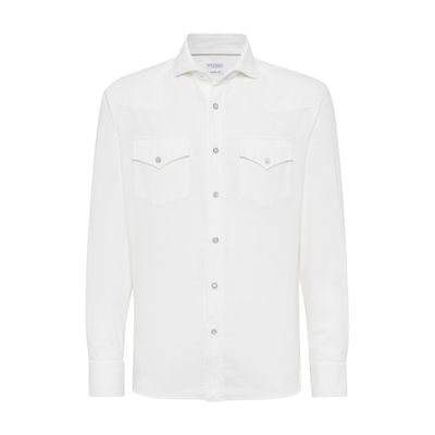 Brunello Cucinelli Easy Fit Shirt In White