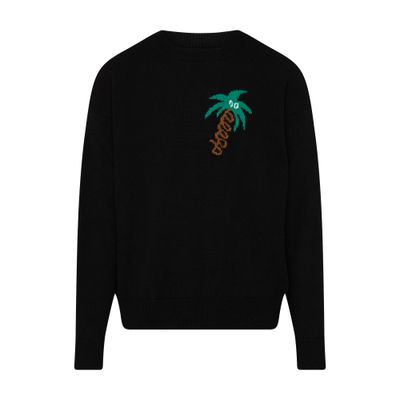 Shop Palm Angels Sketchy Intarsia Sweater In Black_green