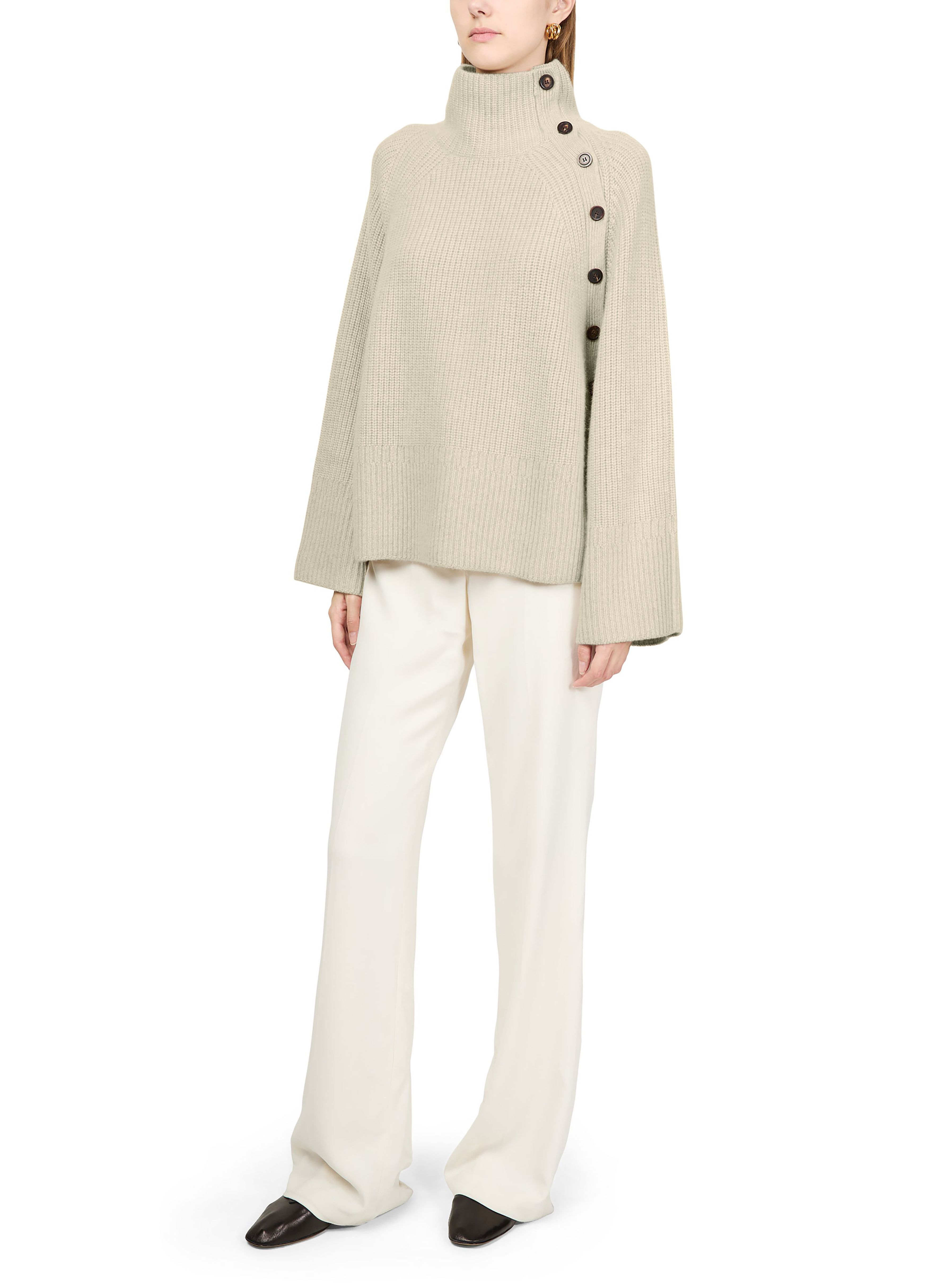 High neck sweater buttoned at the side thumbnail 5