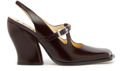 LOEWE Onda slingback pumps in brushed calf leather