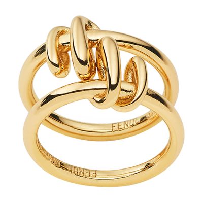 Fendi Filo Ring Set In Gold