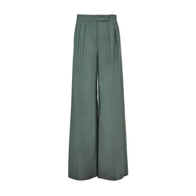 Max Mara Wide Tailored Pants In Green