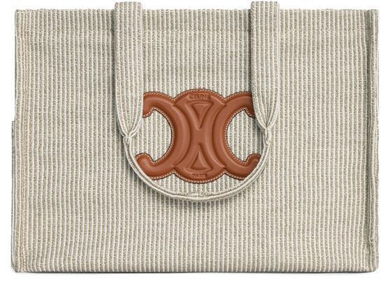 Women s Large cabas Thais in striped textile CELINE 24S