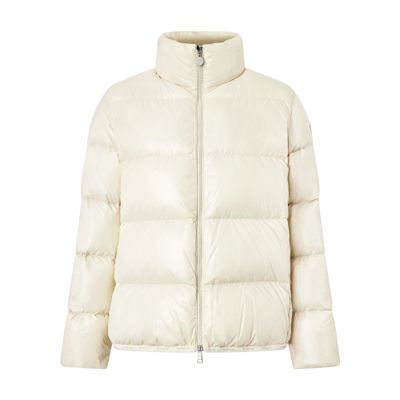 Moncler Abbadia Short Down Jacket High Collar In White
