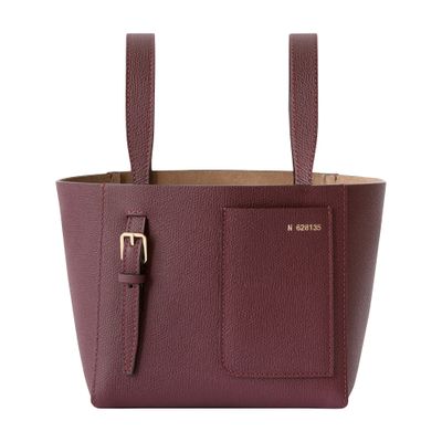 Valextra Mini Bucket Bag In Burgundy