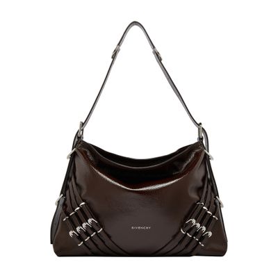 Givenchy Sac Voyou Medium En Cuir Vernis Avec Multi-boucles In Brown