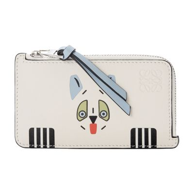 Loewe Futurist Cat Coin Cardholder In Classic Calfskin In White