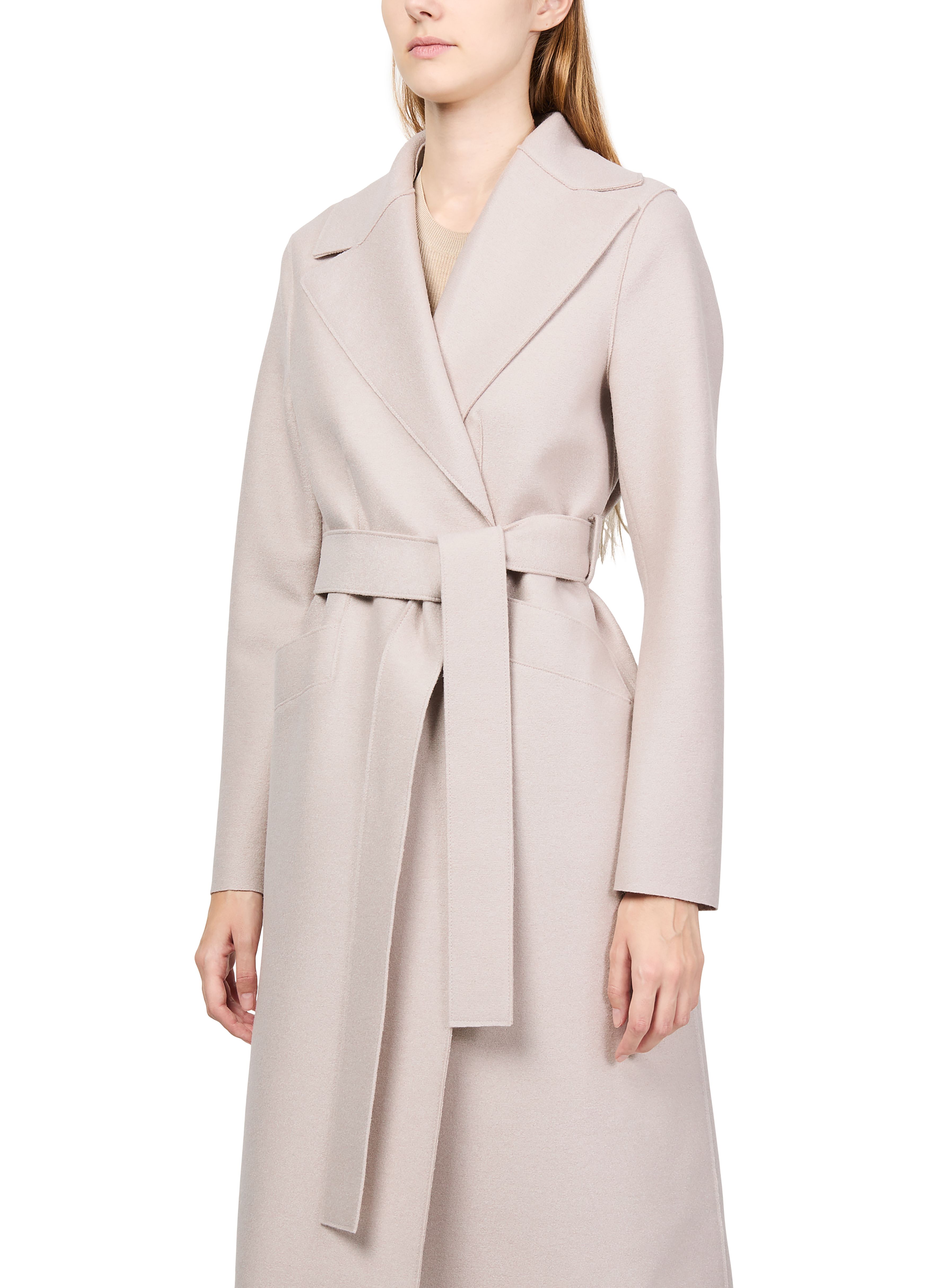 Maxi coat in pressed wool thumbnail 4