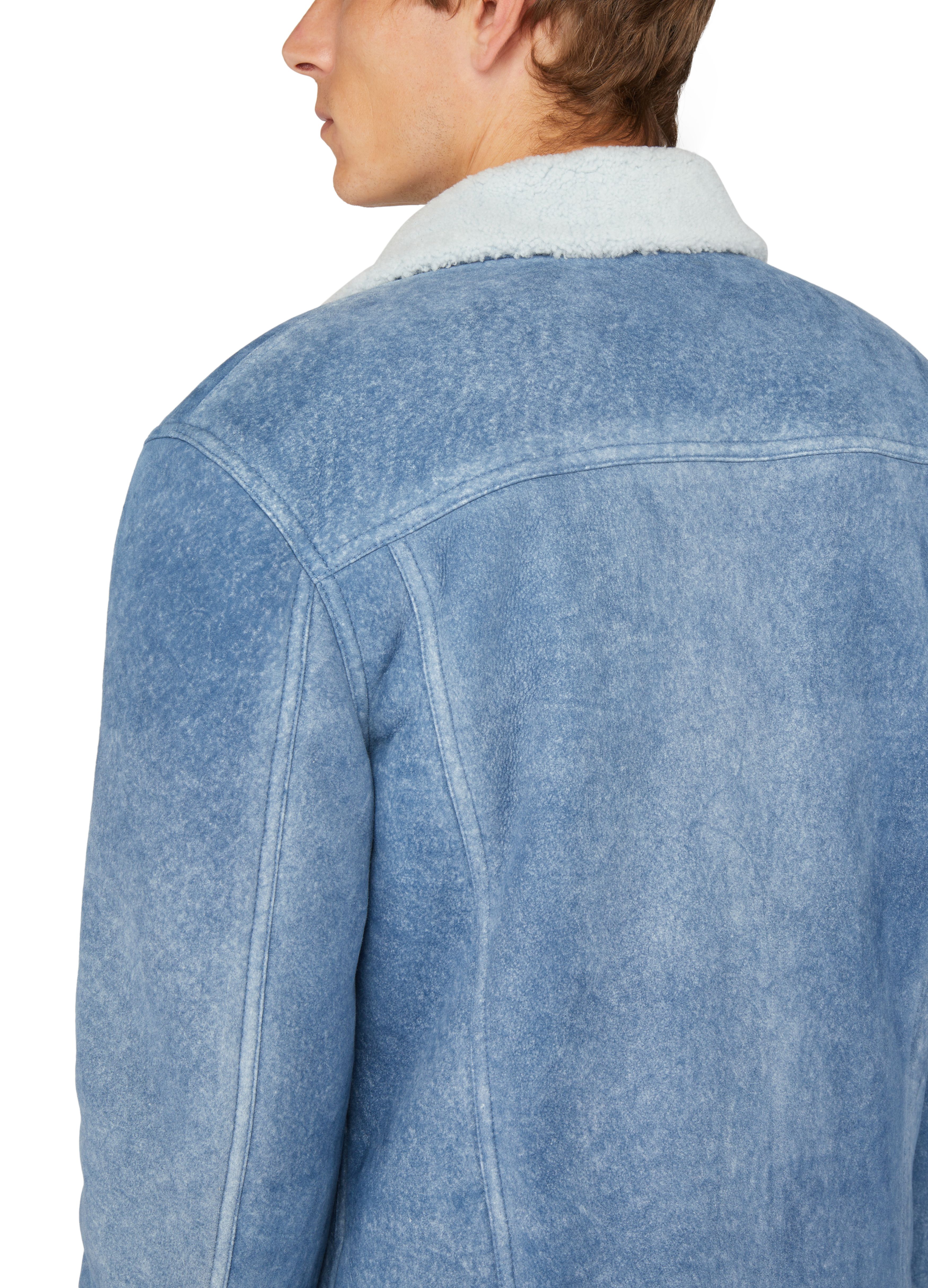 Denim jacket with shearling collar thumbnail 5