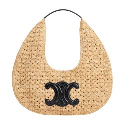 undefined Celine classic panier hobo bag in raffia and