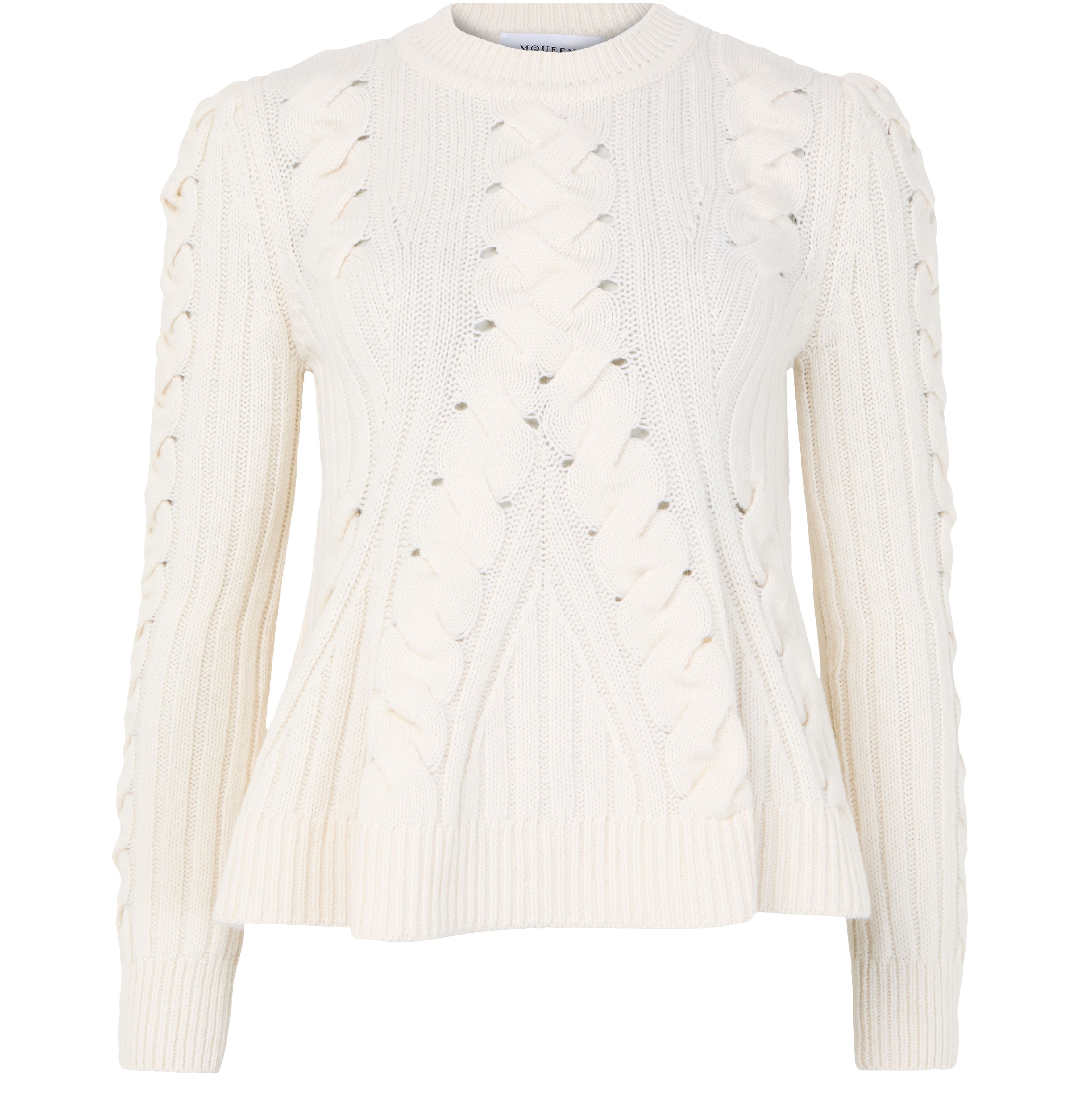 Peplum cable knit jumper