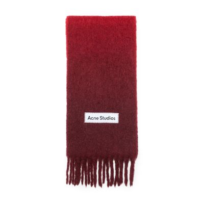 Acne Studios Fringed Wool Scarf In Red